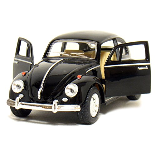 Image of Vintage Die-Cast Metal Toy Car with Openable Doors & Pull Back Action, 1:36 Scale Classic Model Vehicle, Durable Metal Body, Kids Toy Gift for Boys & Girls 3+ Years (Pack of 1) (Black)