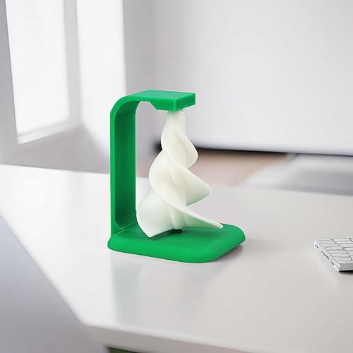 180-Degree Rotating 3D Spiral Cone Display Stand, Green and White