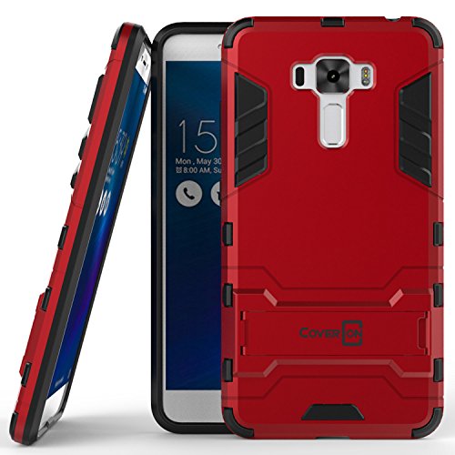 Zenfone 3 Laser Case, CoverON [Shadow Armor Series] Hard Slim Hybrid Kickstand Phone Cover Case for Asus Zenfone 3 Laser ZC551KL - Red/Black