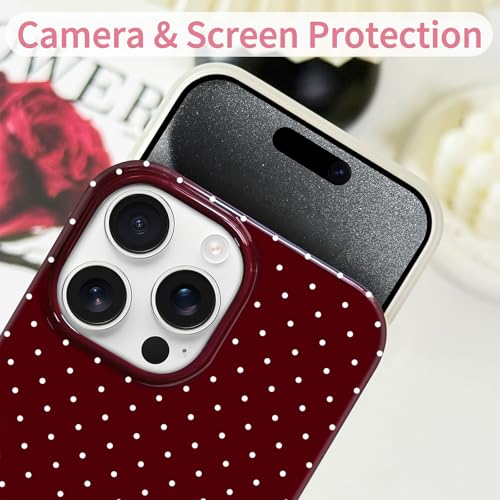 Coque protection iPhone 15 Pro Max anti-rayures TPU rouge vin - 4