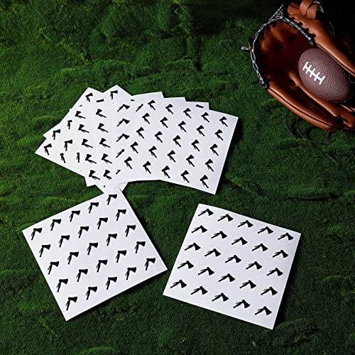 Jecery 200 Pcs 8 Sheets Football Helmet Stickers Hatchet Decals 1-1/8 Inch Self Adhesive Hockey Stickers for Baseball Softball(Black on Clear) - Thumbnail 6
