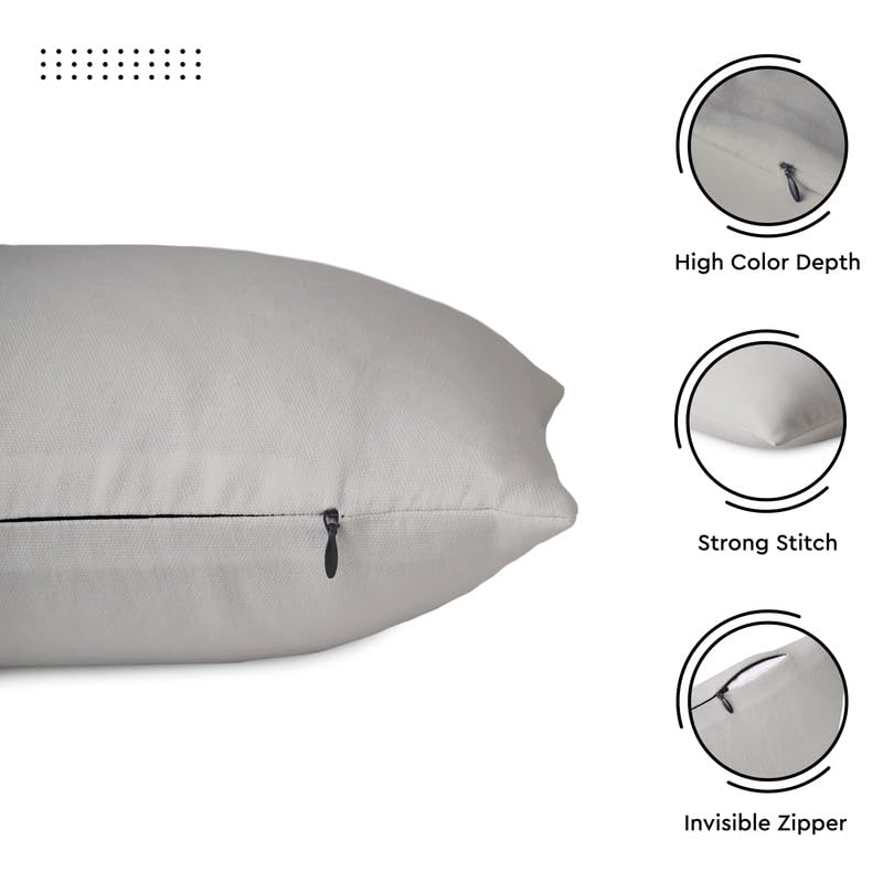 Encasa XO Cotton Throw Pillow Covers Set of 2 I 24x24 in (60x60 cm) - Image 4