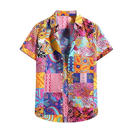 Chemise A Fleur Chemise A Fleur Homme Chemise Homme Hawaïenne Chemises pour Hommes Chemise Homme Blanche Chemises pour Hommes T-Shirt Oversize Été Chemises Casual L Cover
