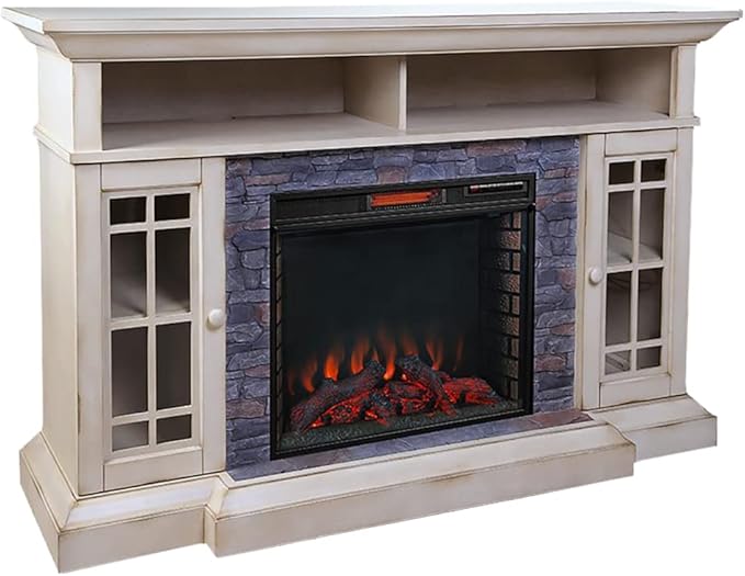 ALLENHOME Infrared Electric Fireplace TV Stand in Farmhouse