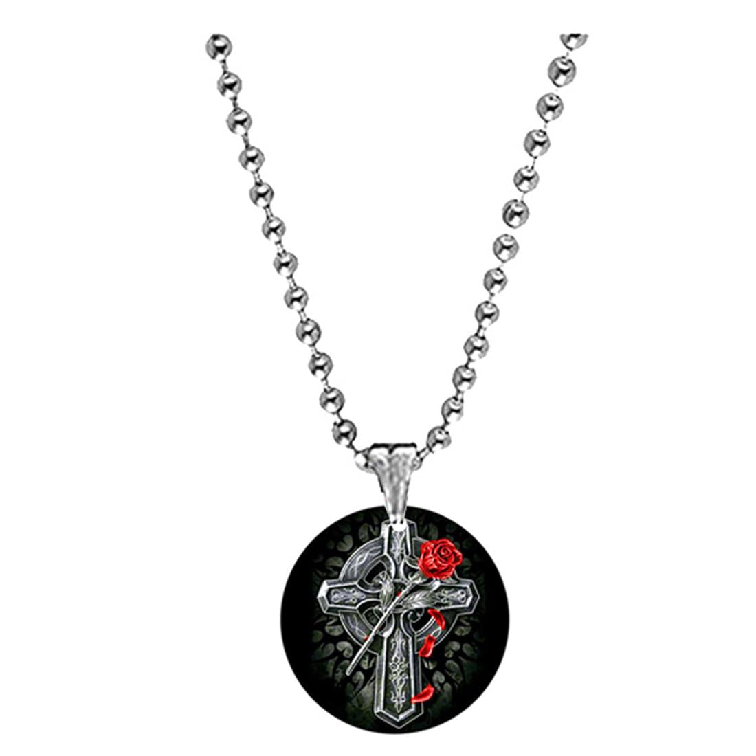 Gothic Celtic Cross Bead Chain Acrylic Religious Pendant for Men Women Christian Faith Acrylic Charm Spiritual Gift Prayer Church Festival Accessory-image-16