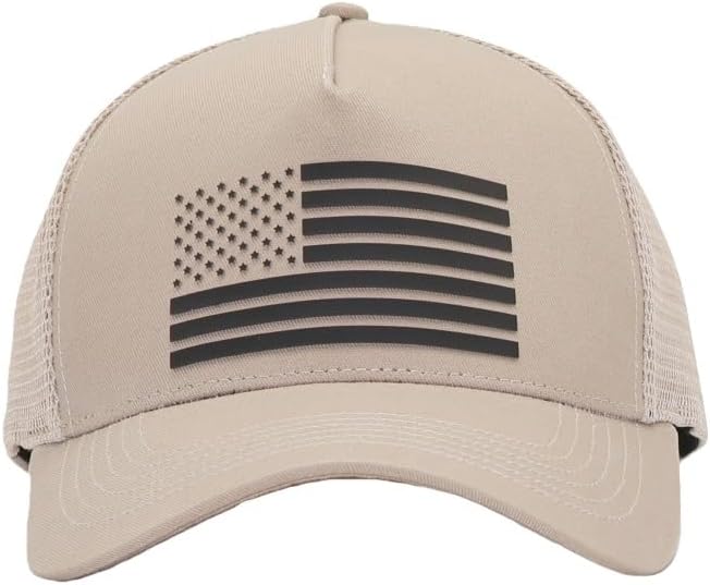 Gorra Trucker con bandera USA talla única caqui miniatura 2