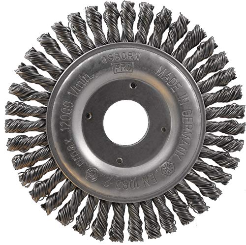 2906026501 Wheel Brush for Angle Grinder, Twist Knotted Steel Wire, 0.50 mm Fill, 6 mm Width, 19 mm Bristle, 115 mm Diameter (Pack of 12)