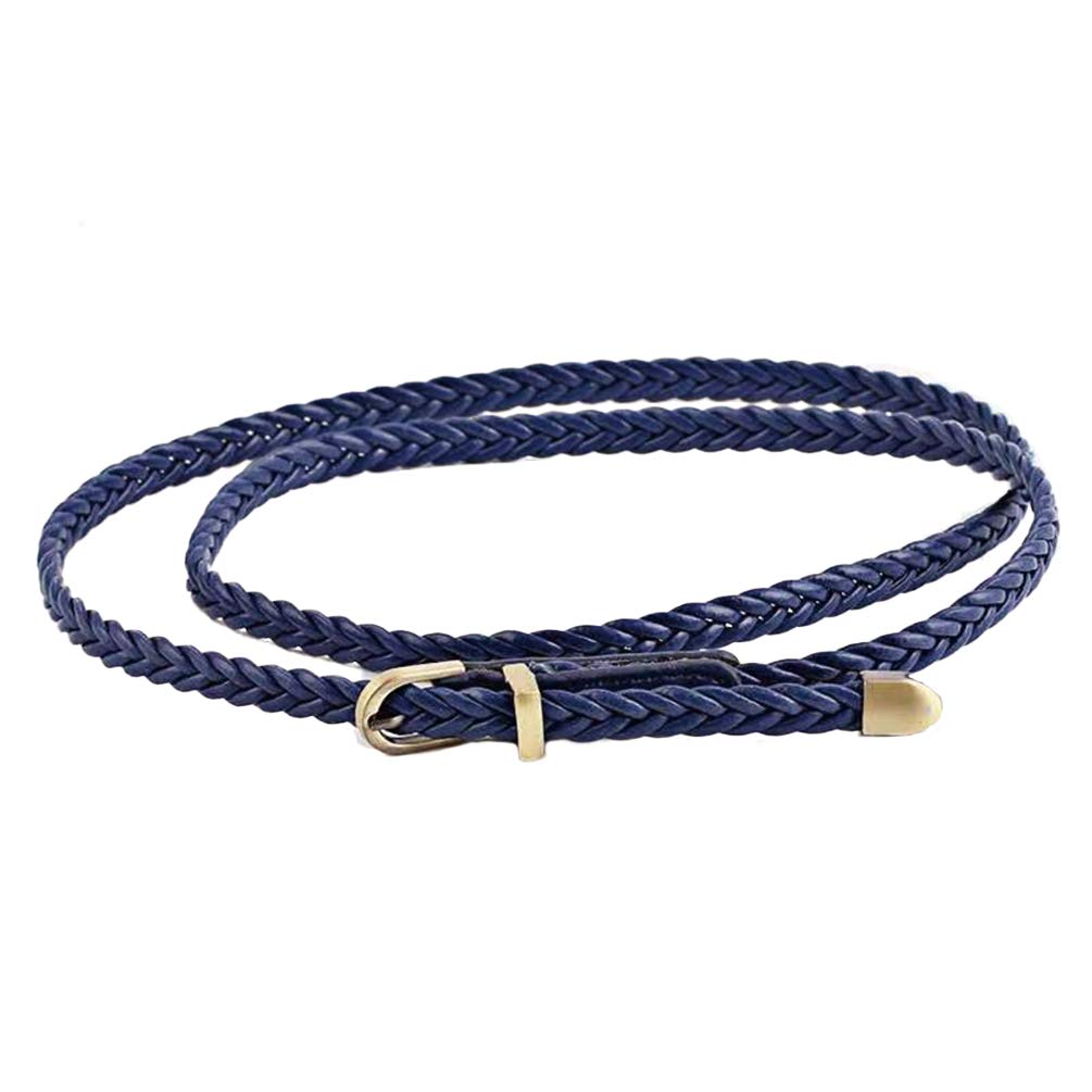 Nureinss Women's Royalblue Braided Waist Belt Skinny Woven Belt Thin Belt Waistband For Dress (Royalblue)