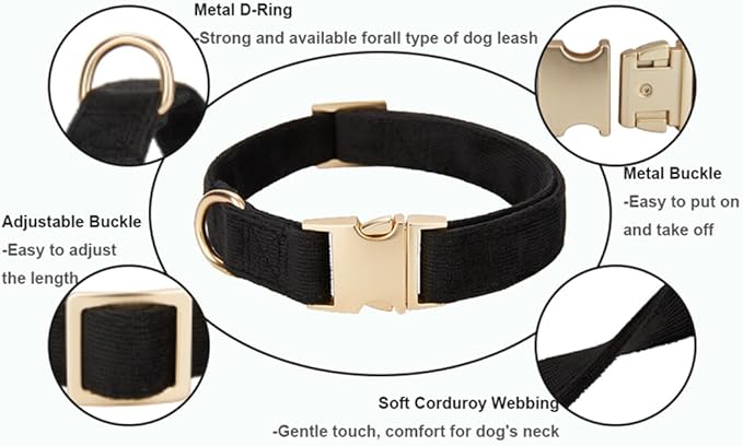 Collar de algodón suave para perro con hebilla metálica ajustable miniatura 2