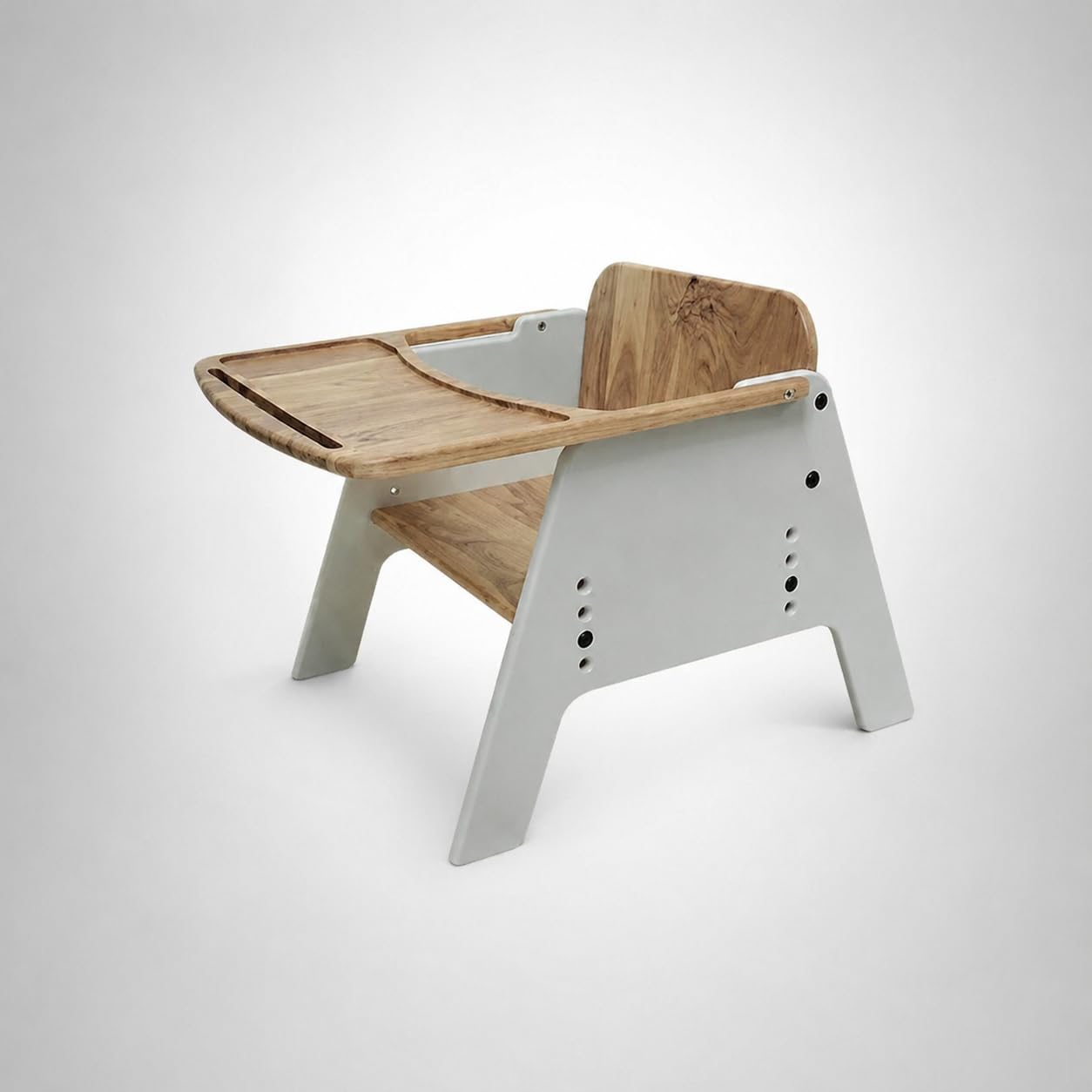 Solid Acacia Wood Kids Chair with Fixed Activity Tray, Wide Anti-Tip Base, Non-Toxic Finish, Wooden Feeding and Drawing Seat for Toddlers, Acacia Wood Kids Chair-picture-21