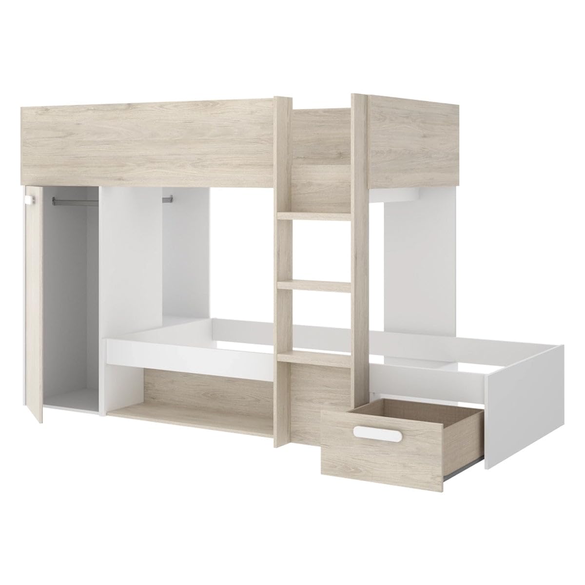 DEKIT - Pack Ahorro Juvenil Cama Tren KOS con 1 Somier Lama Ancha y 2 Colchones viscoelásticos Nova 90 x 190 cm