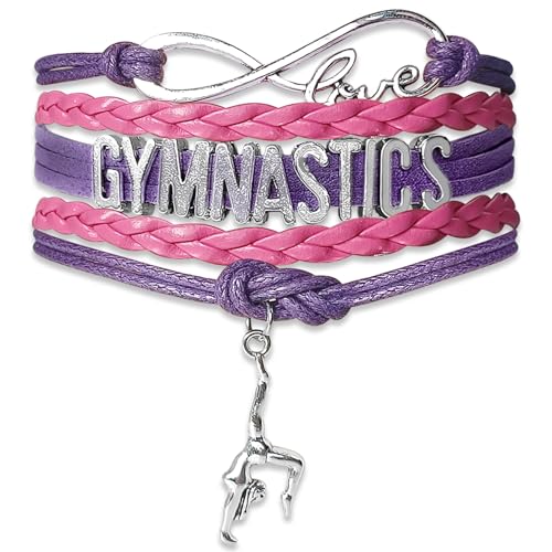 Gymnastics Bracelets for Girls Gifts for Teen Girls,Teams Initial Charm Jewelry,Sport Ballerina Birthday Christmas Gifts