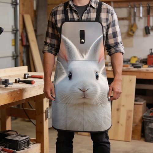 Delantal de trabajo Cute Bunny con bolsillos y ajuste miniatura 5