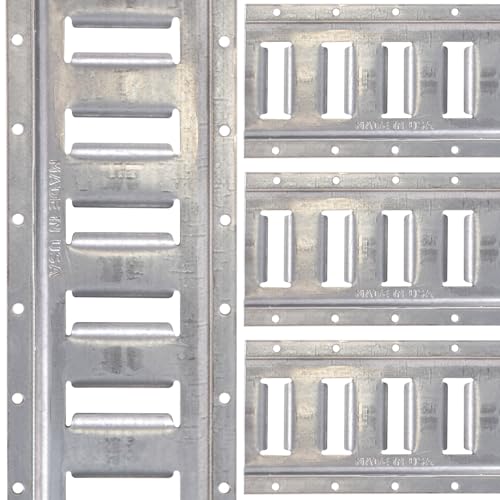 US Cargo Control E Track, Made in USA, 12 Gauge Steel, 5 FT Galvanized Rails (4-Pack), Horizontal E-Track Rails for Trailers, Garages, Cargo Vans, 6,000 Pounds Break Strength Per Slot