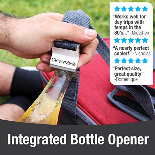 CleverMade Collapsible Cooler Bag: Insulated Leakproof 50 Can Soft Sided Portable Cooler Bag for Lunch, Grocery Shopping, Camping and Road Trips, Olive/Navy