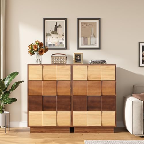 Lamohome 8 Drawer Dresser with Solid Wood Drawer Fronts, Chest