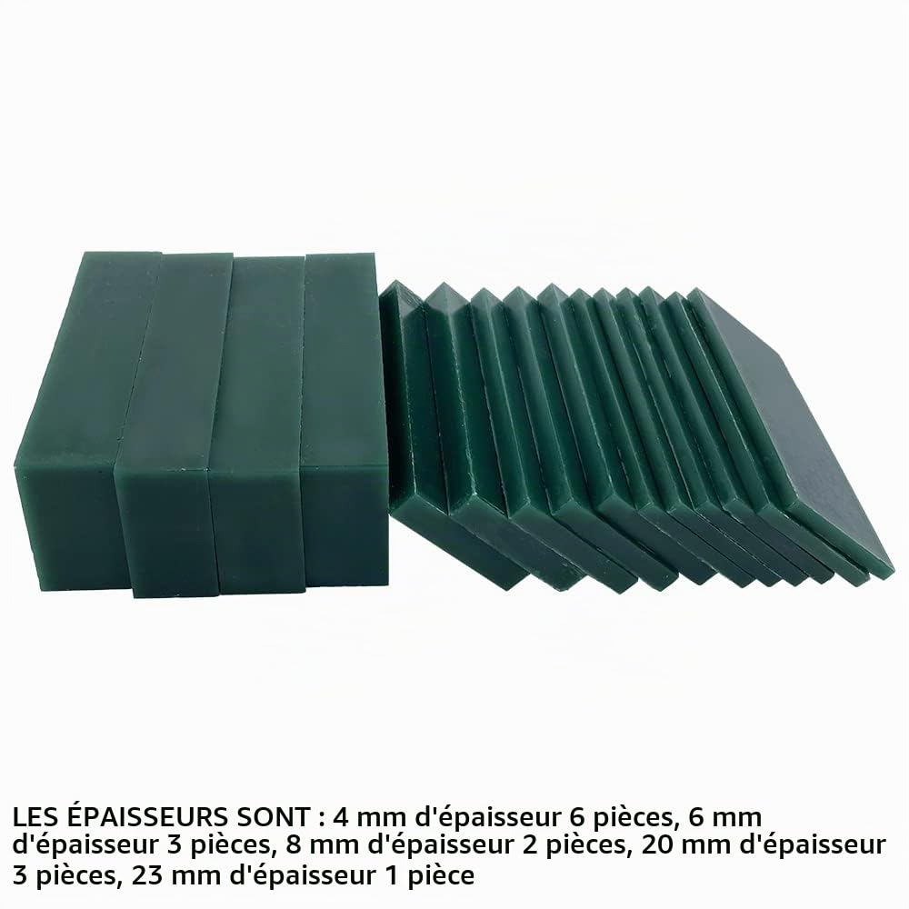 Bloc de cire perdue pour sculpter des bijoux - 0,5 kg (tranches de cire verte)