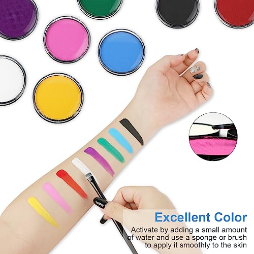 LOPHE Body Paint, 30g Truccabimbi Face Paint Colori Trucco Bambini, Sicuro e Lavabile, Pittura del Corpo Pittura Viso Professionale Colori per Pancia Gravidanza, Halloween, Carnevale, Festa(5#Celeste)