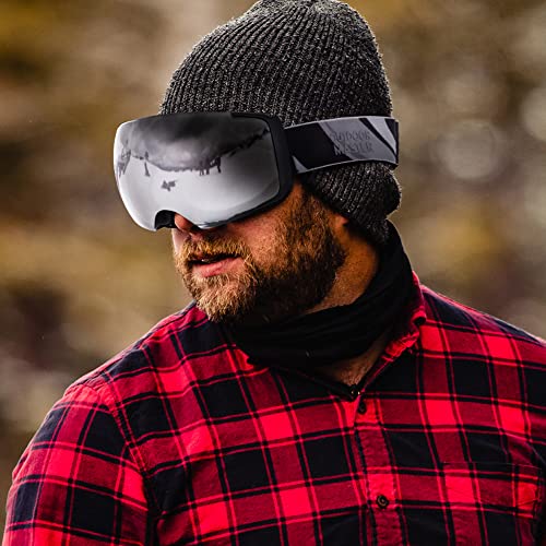 Outdoormaster Ski Goggles Magnetic Lens - Otg Snowboard Goggles For Men, Women &Youth, 100% Uv Protection Snow Goggles - Ninja #TOP5