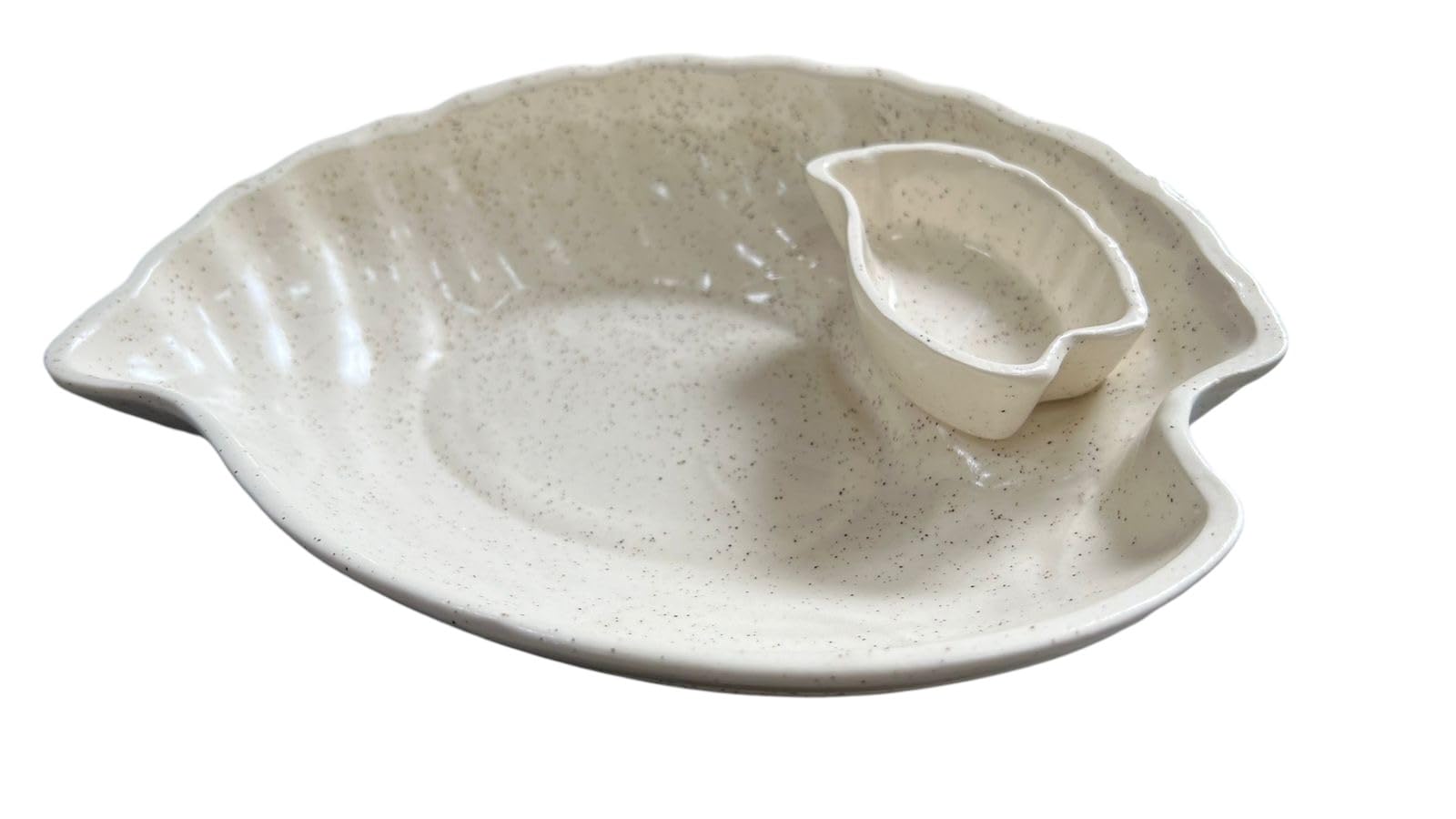 WEDONE Ceramic Snack Platter Serving Tray (White)