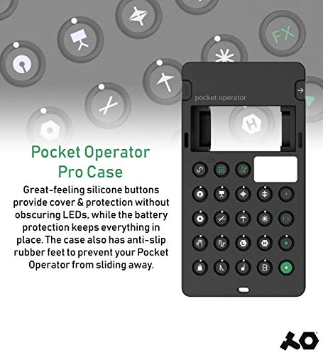 Teenage Engineering PO-12 Pocket Operator Rhythm Drum Machine Bundle with CA-X Silicone Case, Blucoil 3-Pack of 7" Audio Aux Cables, and 2 AAA Batteries