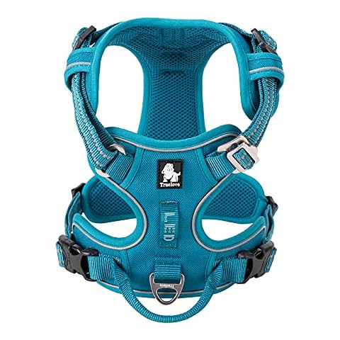 WINHYEPET True Love No Pull Dog Harness Extra Reflective Pet Harness for Small Medium Large Dogs Adjustbale for Running Walking Padded Soft Mesh Vest Easy Control TLH56512(Blue,S) Cover