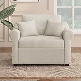3-in-1 Convertible Recliner Chair Sleeper Sofa Couch Bed w/Adjustable Backrest, Small Chenille Pull Out Fold Out Reading Chairs for Adults Modern Futon for Living Room Office