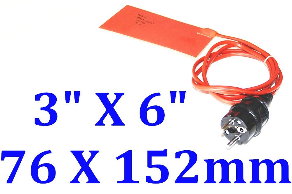 3" X 6" 76 X 152mm 120V 100W w/ 3M Plug JSRGO CE UL Silicone Car Engine Heater