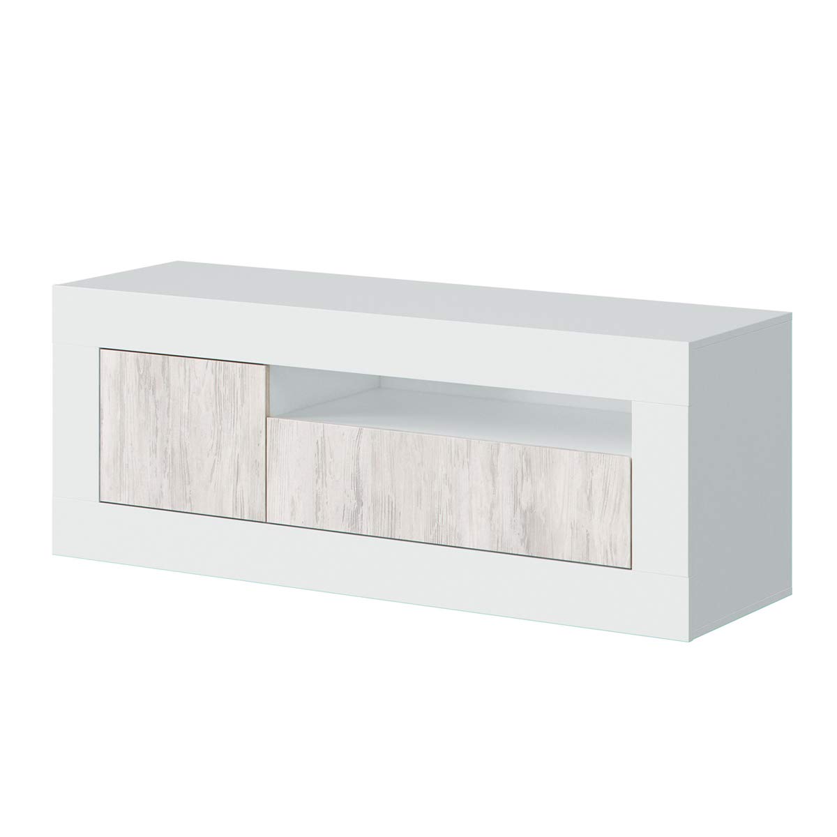 MarinelliGroup Mobile porta TV moderno soggiorno salotto camera letto BIANCO ARTICO 139 X 42 X 53 cm - 036627A