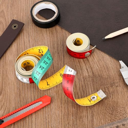 2 Stück Schneidermaßband 150cm/60zoll Maßband Körper, Weiches Körpermaßband mit Knopf Körper-und Umfangmaßband Zentimetermaßband Fußmaßband für Haushalte Handwerker