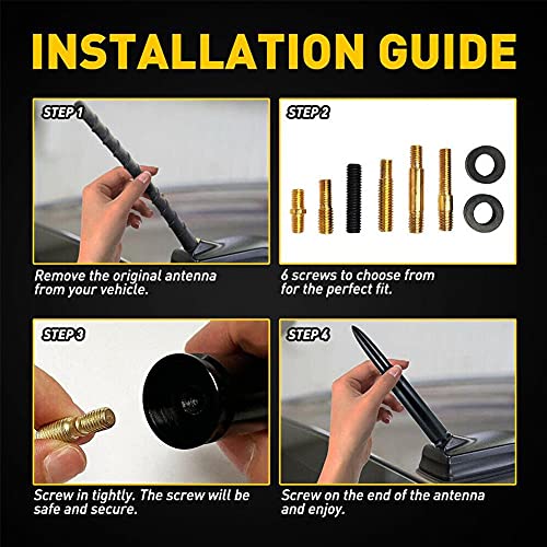 AngelReally Antena Bullet universal para substituição de veículos veiculares compatível com Ford F15