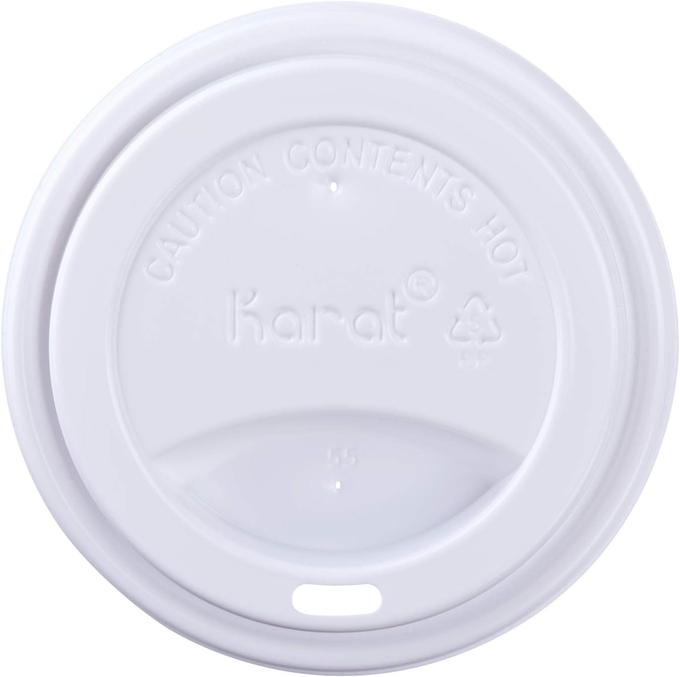 Karat C-KDL516W-PP 10-24 oz. Sipper Dome Lid - White (Case of 1000)