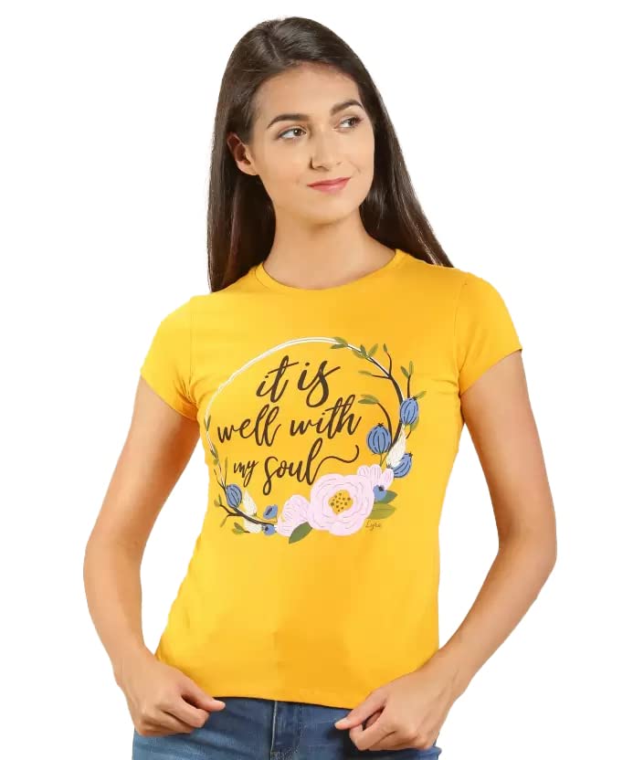 Image of Lyra Women's Cotton Regular Fit T-Shirt