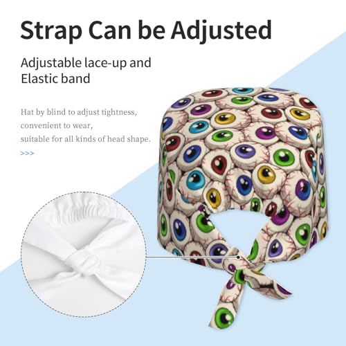 Image of Adjustable Working Cap Breathable Unisex Women Men Elastic Bandage Tie Back Hats Scrub Nursing Doctor Surgeon Cap