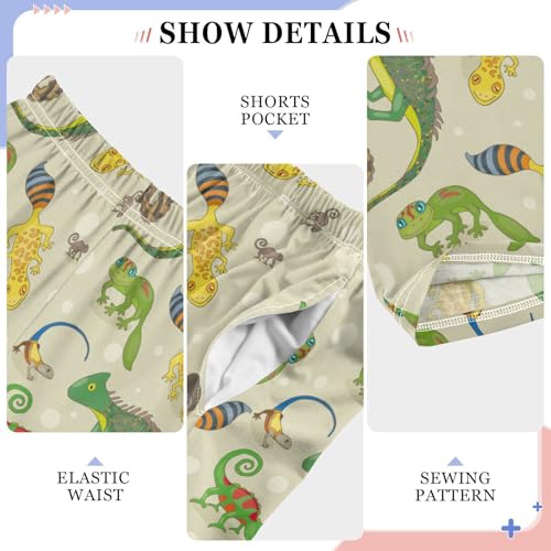 ZZKKO Cartoon Style Lizards Boys Pants for Kids Jogger Pants with Pockets S-XL4