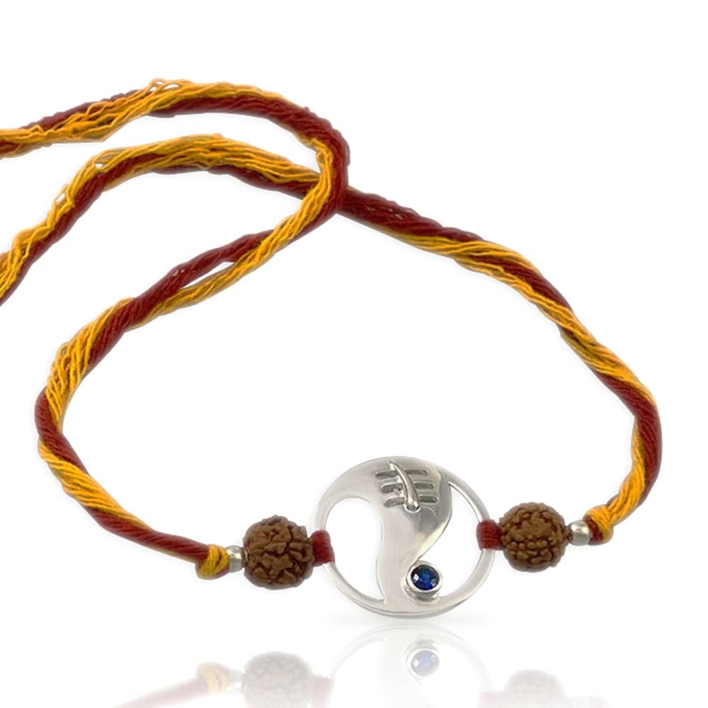 FOURSEVEN Jewellery 925 Sterling Silver Ganesha Tilaka Silver Pendant with Rudraksha Moli Charms Bracelet, Silver Jewellery 925 for Men & Women (B098XGL4CF) Amazon Price History, Amazon Price Tracker