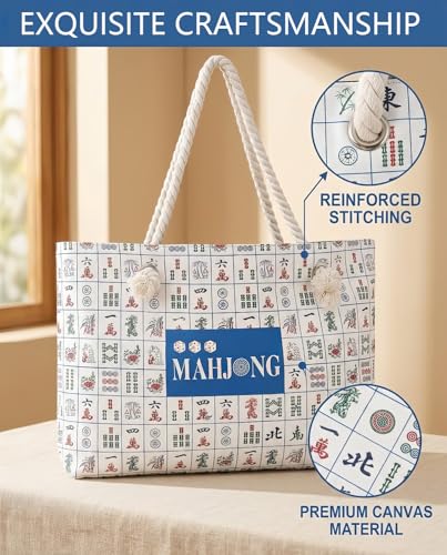 Bolsas americanas para Mahjong de lienzo, set 3 piezas miniatura 6