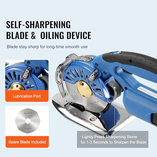 Vevor FABRIC CUTTER 5 Cutter, 5-Speed Cordless Electric Rotary Fabric Cutting Machine thumb #3