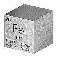 Pevfeciy 1 Inch Eisen Würfel 25,4 mm Metall Dichte Würfel reines Metall hohe Dichte Element Würfel für Element Sammlungen Labor Experiment Material Hobbys