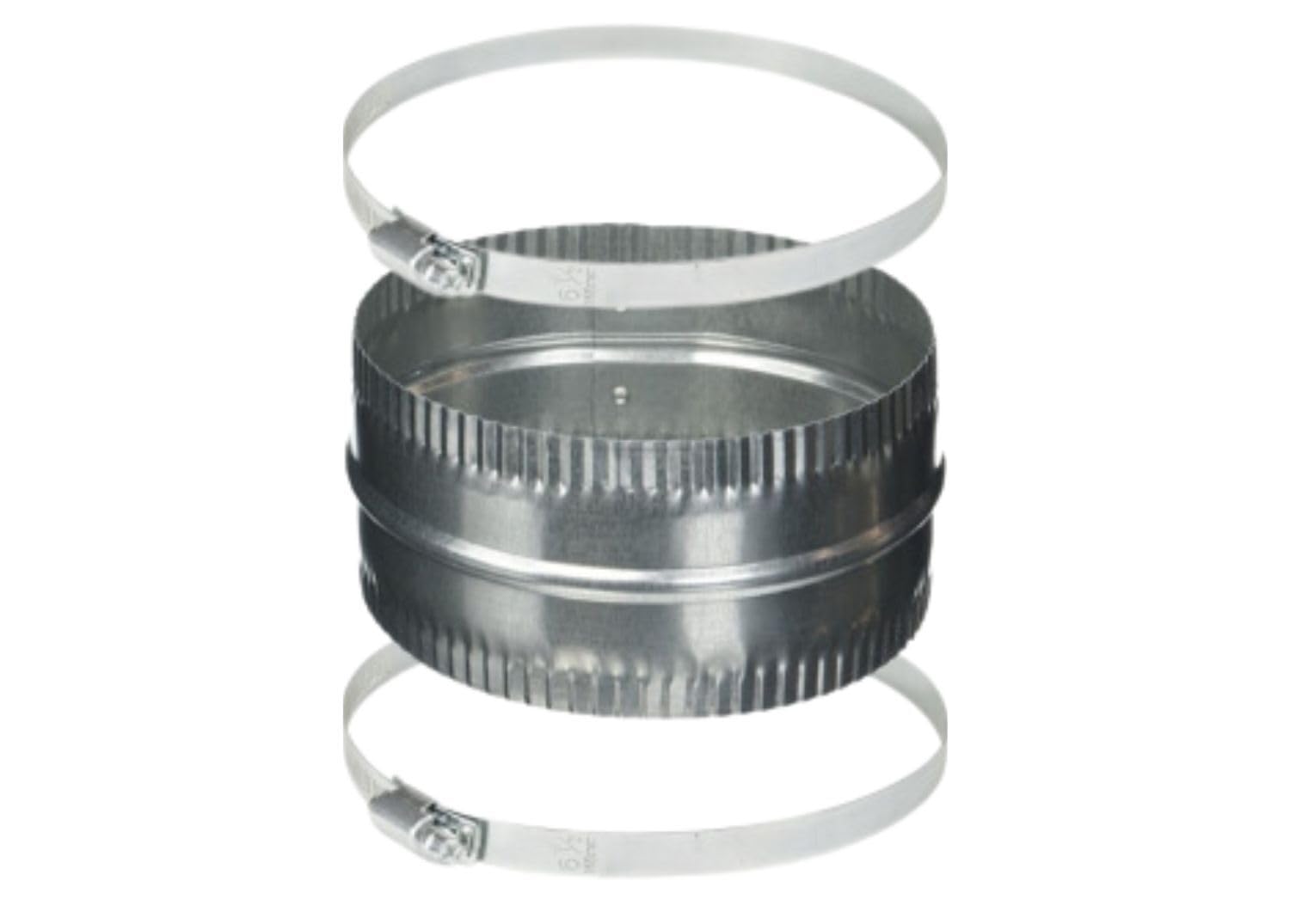 EVENU 6" Aluminum Duct Connector With Stainless Steel, 6" Duct Clamps