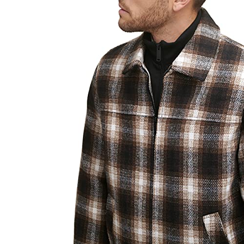 Image of DOCKERS Men's Wool Blend Zip Up Jacket With Quilted Bib