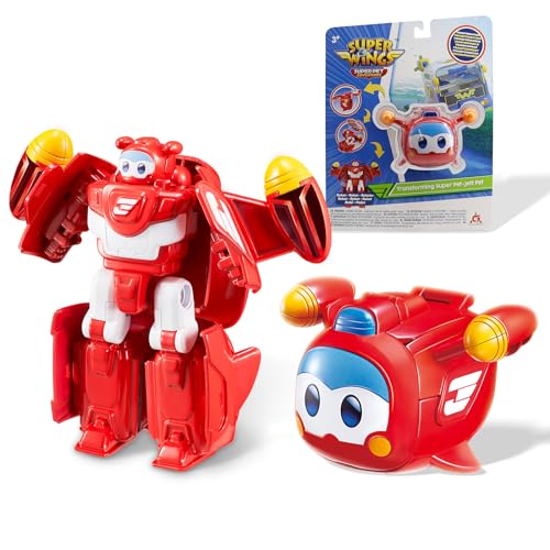 Super Wings Transformations Supercharged Jett Pet, ca. 6 cm große...