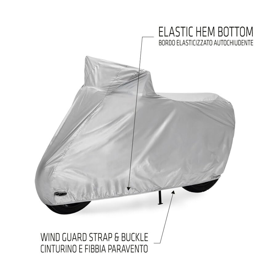 RONIN Telo Coprimoto Impermeabile Universale, Parapioggia Paravento Anti UV per moto Motorino Motocicletta ScooterAnti UV per Moto. Custodia Inclusa
