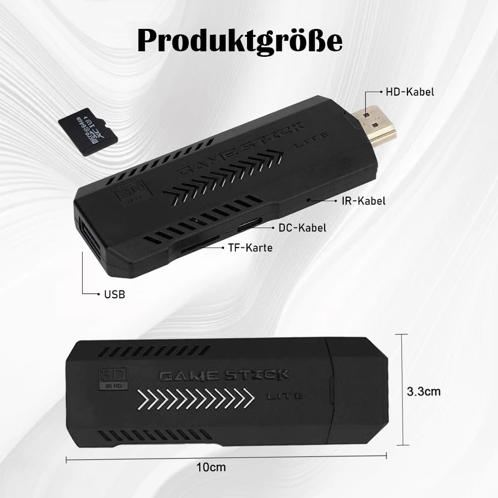 X2 Plus Retro-Spielkonsole mit 2 kabellosen 2,4-GHz-Controllern, 128 GB, über 40.000 Klassische Spiele, 4K-HDMI-Videoausgang, EmuELEC 4.3-System Kinder und Erwachsene