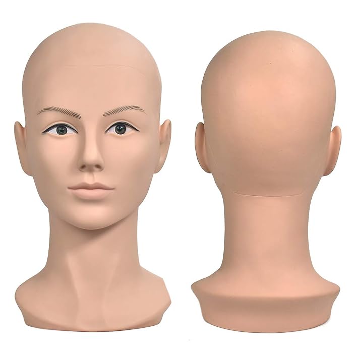 Buy ErSiMan Female Life Size Bald Mannequin Head Professional 
