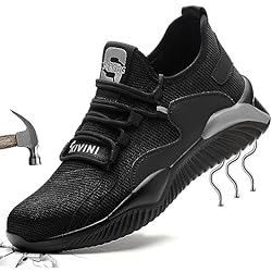 Tenis De Seguridad Dama Calzado de Seguridad Deportivo Hombre 41 Botas de Trabajo Mujer S3 Botas de Seguridad Botas Puntera de Acero Zapatos de Seguridad Verano Cómodas Antideslizante Tenis de Seguridad para Hombre Negro