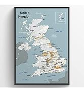 Amazon.co.jp: Hotdogger イギリス 地図 MAP ポスター 大型 ［ A1