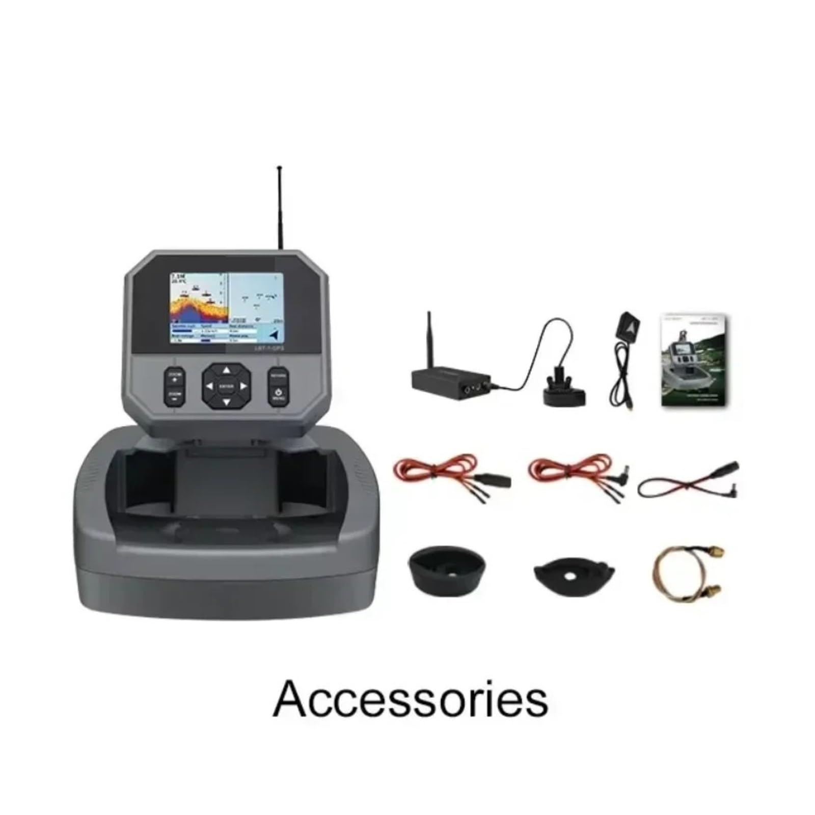 Echolot, LBT-1-GPS Kabelloser Sonar-Fischfinder für Köderboote, 500 m Reichweite, GPS