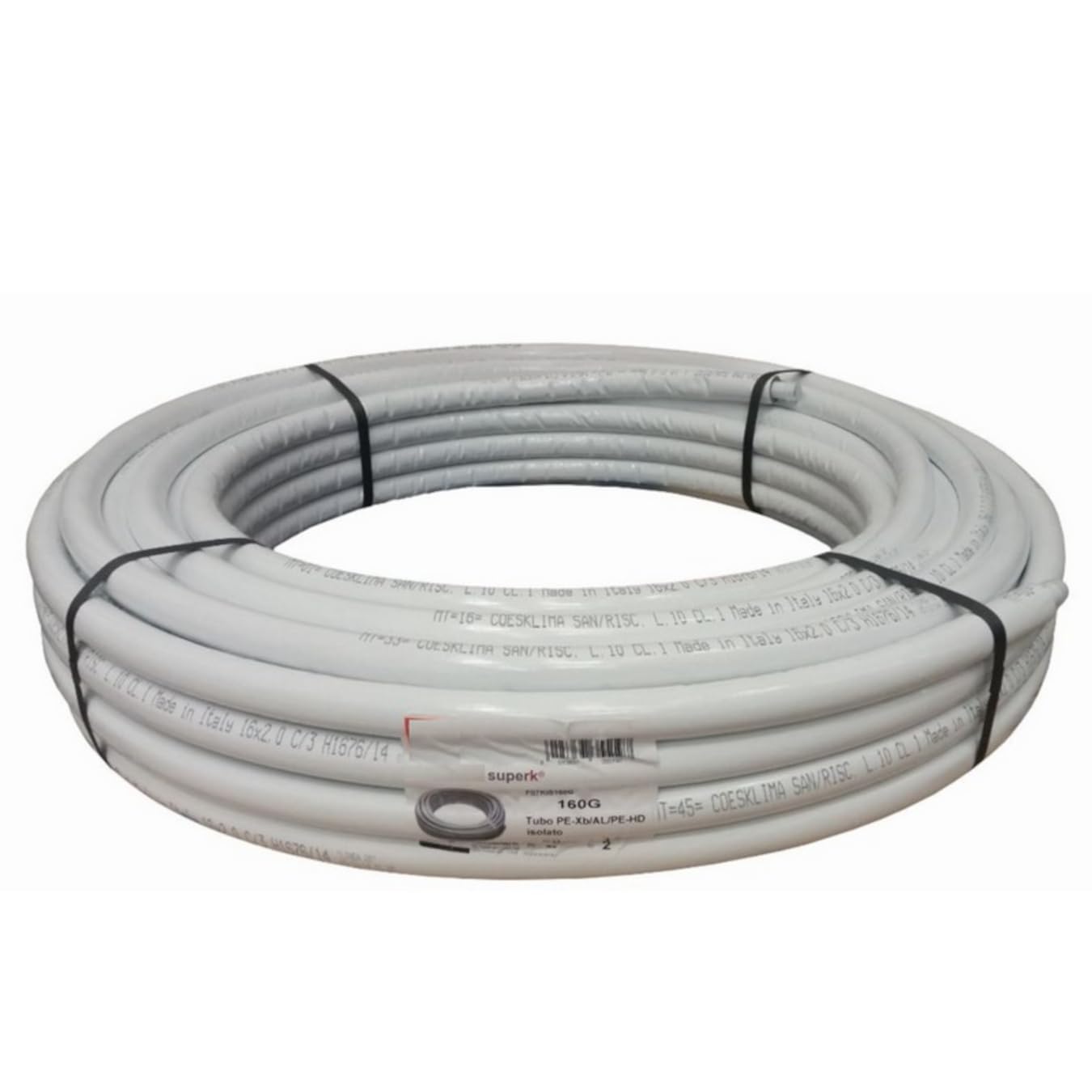 3S SuperSamaStore Tubo Multistrato Isolato 16x2 mm, Matassa Tubatura Preisolata per Impianti Climatizzatore e Idraulici, Compatibile con Raccordi Multistrato a Stringere o Pressare, Rotolo 50 Metri