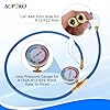 Aupoko R134A Car AC Refrigerant Charge Hose 59'', AIr Condition Charge Hose with Gauge R134A Can Puncturing Type Tap Valve, A/C Quick Coupler Low Pressure Gauge Kit #2